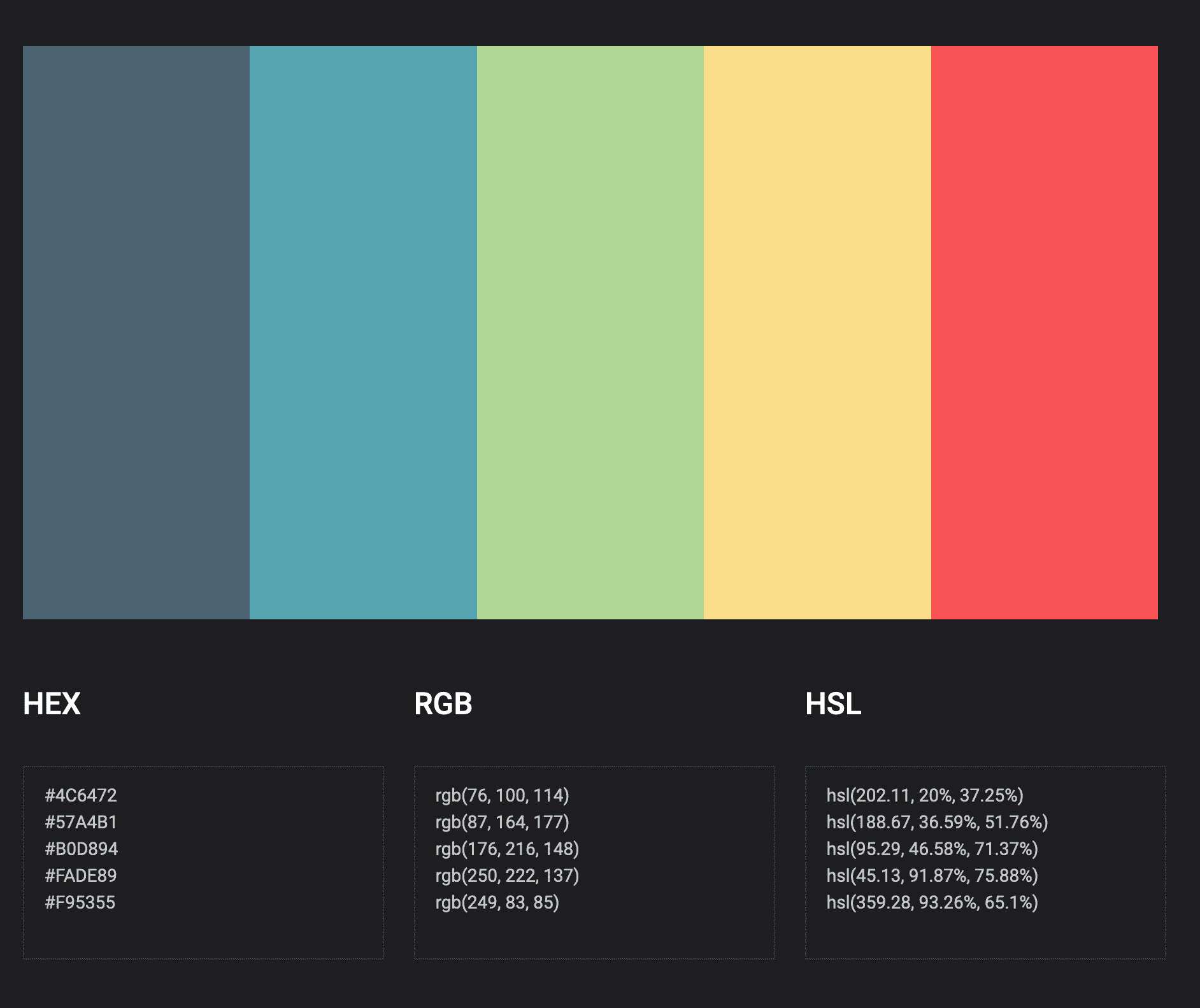 complimentary color palette