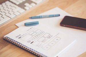 Image of wireframe on a sketch pad